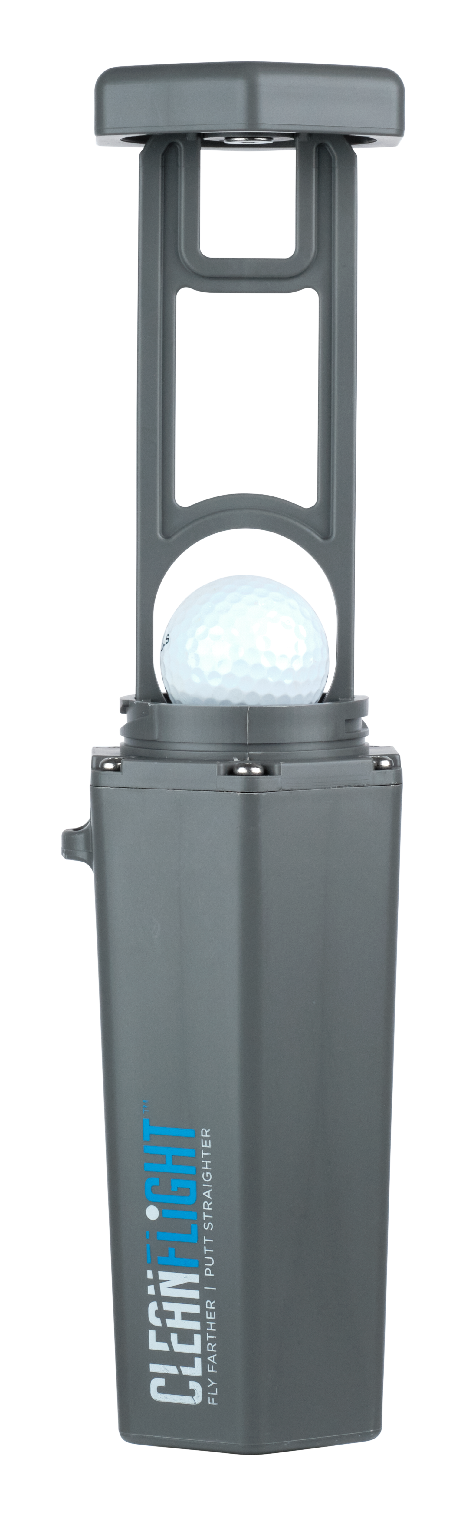 CLEAN FLIGHT Personal Golf Ball Washer - Grey with blue logo
