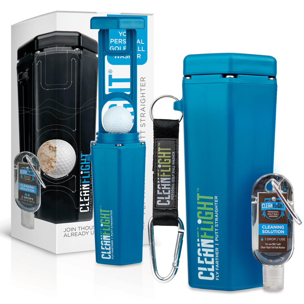 CLEAN FLIGHT Personal Golf Ball Washer - Blue