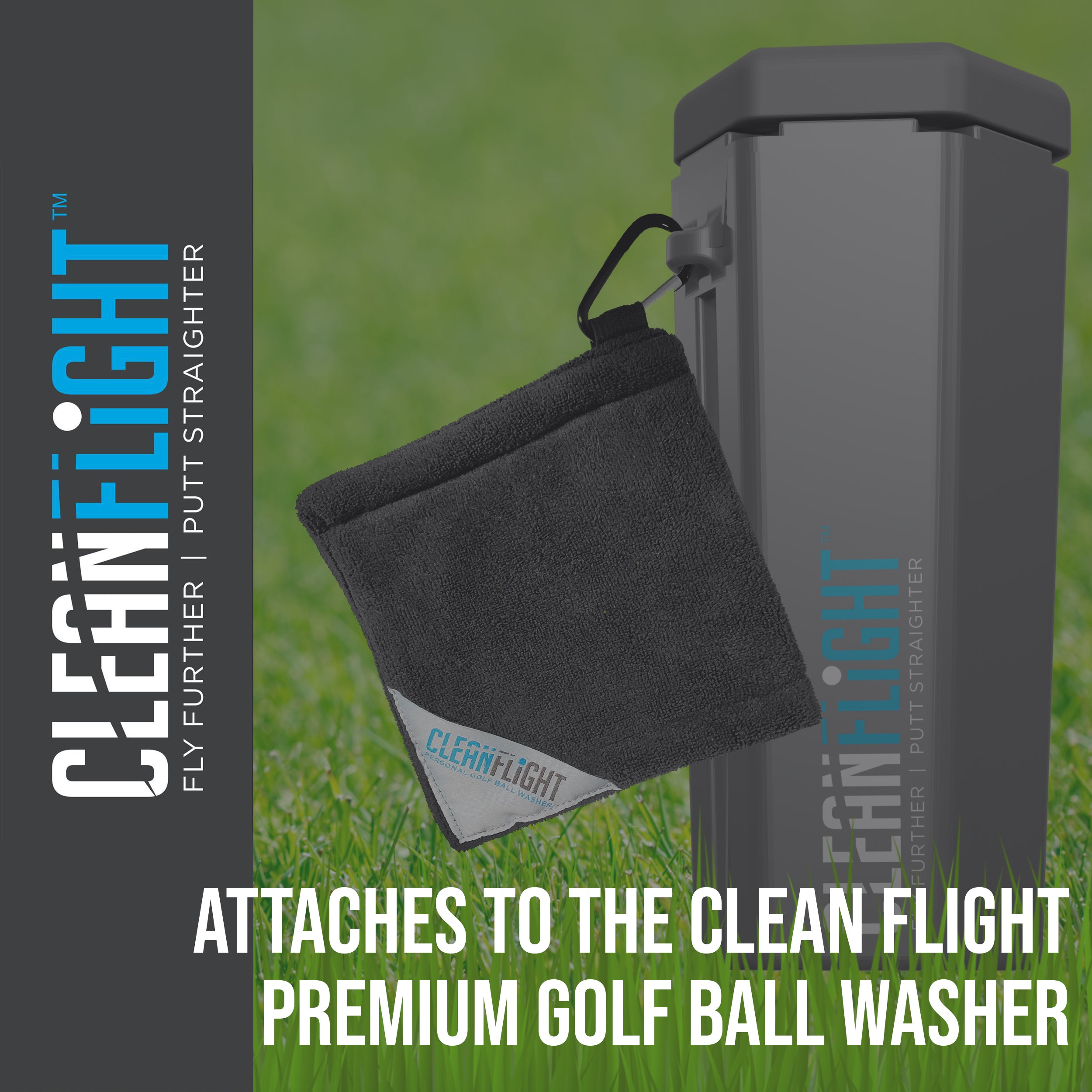 CLEAN FLIGHT Dual Layer Golf Ball Towel 5" x 5"