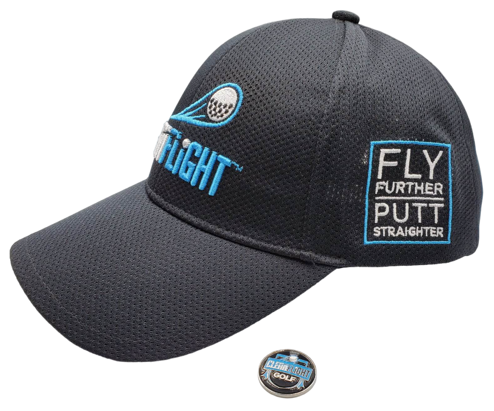 Clean Flight Premium Sweat Wicking Golf Cap - Black